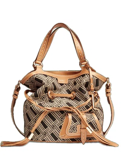 Lancel Premier Flirt Geometric-pattern Bucket Bag In Neutral