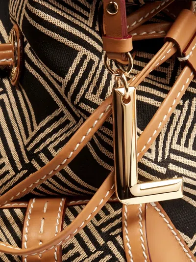 Lancel Premier Flirt Geometric-pattern Bucket Bag In Neutral