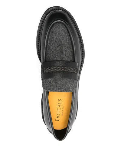 Doucal's Bermeo Penny-slot Loafers In Black