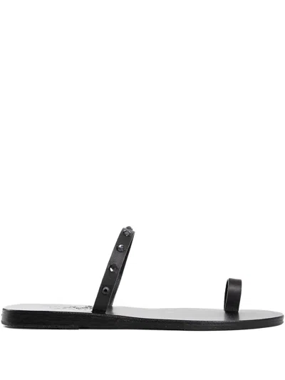 Ancient Greek Sandals Sandali Audrey In Collaborazione Con Swarovski In Black