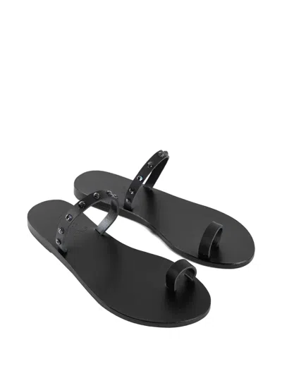 Ancient Greek Sandals Sandali Audrey In Collaborazione Con Swarovski In Black