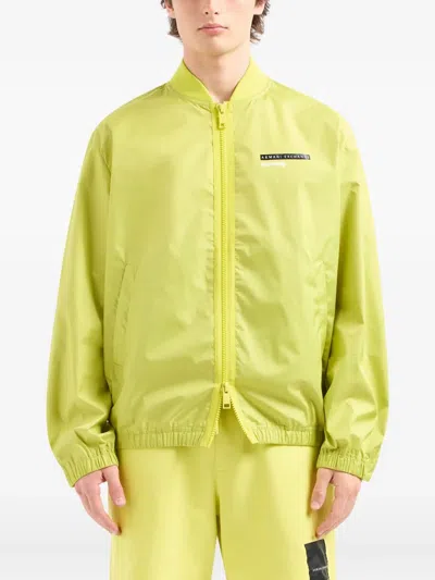 Armani Exchange Zip-front Bomber Jacket In Yellow