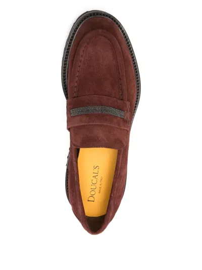 Doucal's Chain-embellishment Loafers In Red