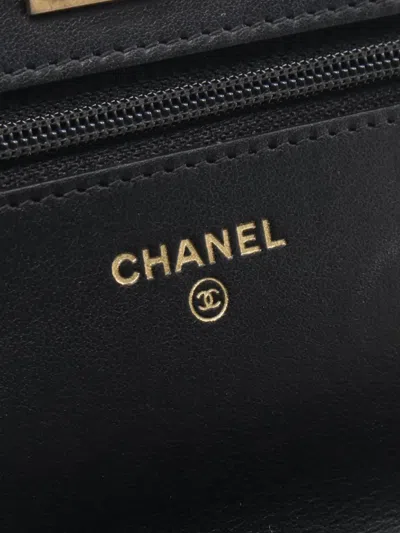 Pre-owned Chanel Mini 2019 Crocodile-embossed Chain Shoulder Bag In Black