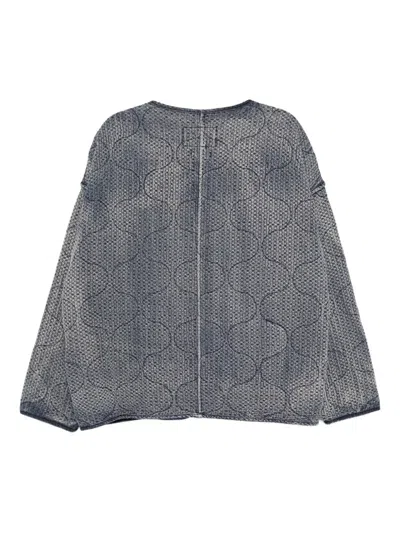 Five Cm Quilted Denim Jacket In Blue