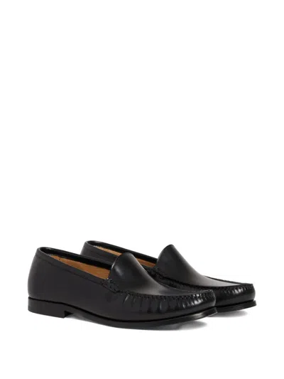 Fursac Leather Loafers In Black