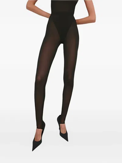 Wardrobe.nyc Sheer Stirrup Legging In Black