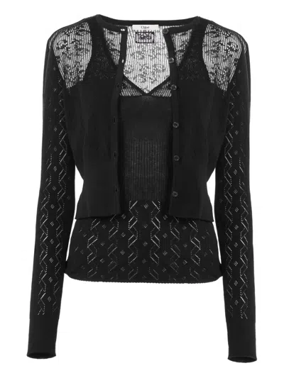 Chloé Twin Set In Cotton Knit In Black