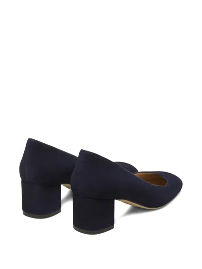 Stuart Weitzman Block-heel Suede Sandals In Blue