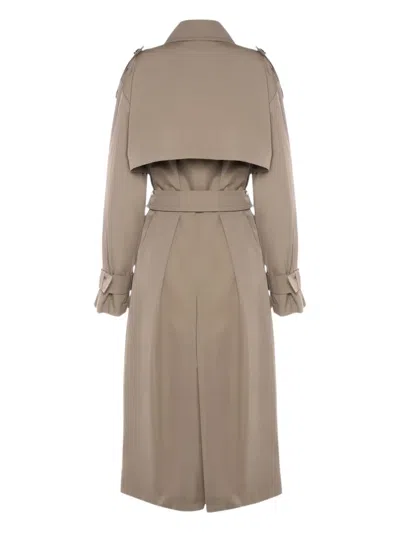 Bazar Deluxe Double-breasted Trench Coat In Gray