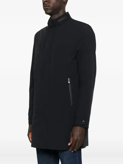 Corneliani Zip-fastening High-neck Coat In Black