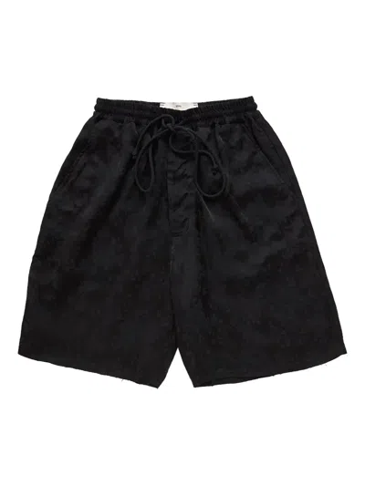 Song For The Mute Elasticated Floral-pattern Shorts In Black