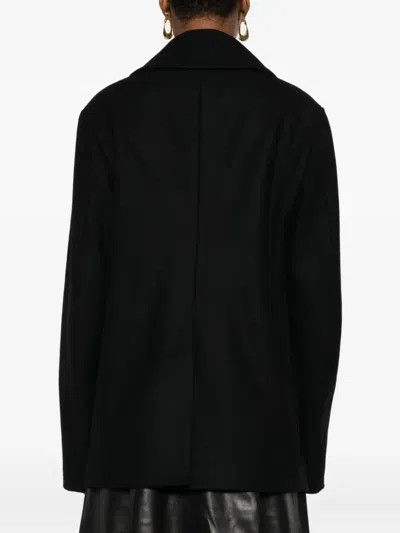 Pence Double-breasted Wool Coat In Black