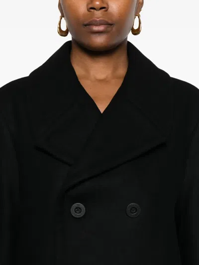 Pence Double-breasted Wool Coat In Black