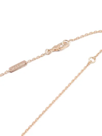 Pre-owned Van Cleef & Arpels 10s 18k Rose Gold Perlée Kurul Necklace In Red