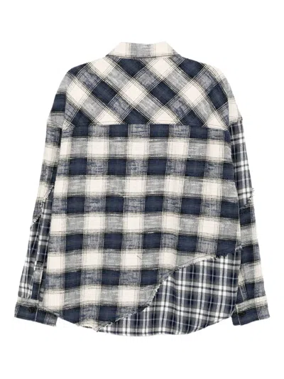 Five Cm Checked Shirt In Blue