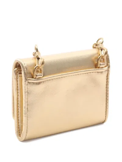 Pre-owned Miu Miu 2010s Leather Chain Card Case In Neutral