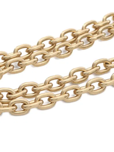 Pre-owned Miu Miu 2010s Leather Chain Card Case In Neutral