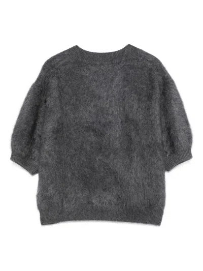 Lisa Yang Puff-sleeve Mohair Sweater In Gray