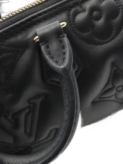 Pre-owned Louis Vuitton 2021s Embossed Monogram Bubble Handbag In Black