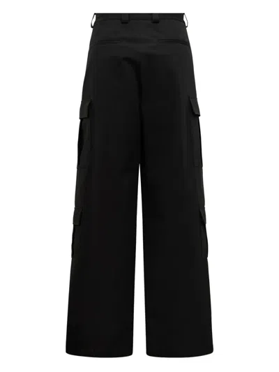 Msgm Utility Cargo Pant With Multiple Pockets In Black
