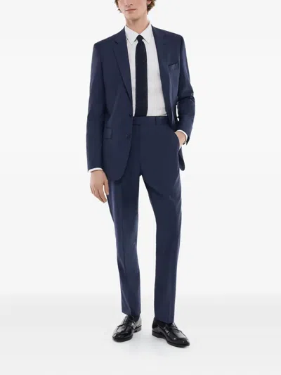 Fursac Two-button Wool Suit In Blue
