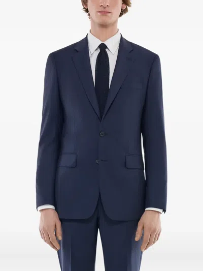 Fursac Two-button Wool Suit In Blue