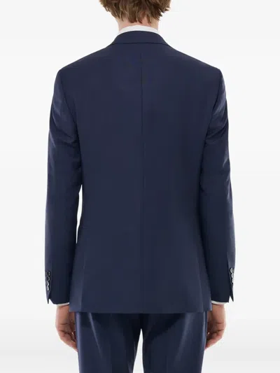 Fursac Two-button Wool Suit In Blue