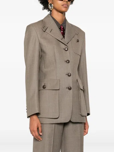 Seafarer Flap-pocket Button Jacket In Gray