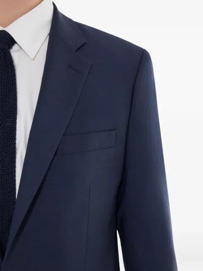 Fursac Two-button Wool Suit In Blue