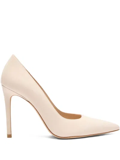 Stuart Weitzman Pointed-toe Suede Pumps In Neutral