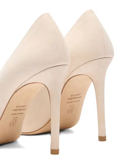 Stuart Weitzman Pointed-toe Suede Pumps In Neutral