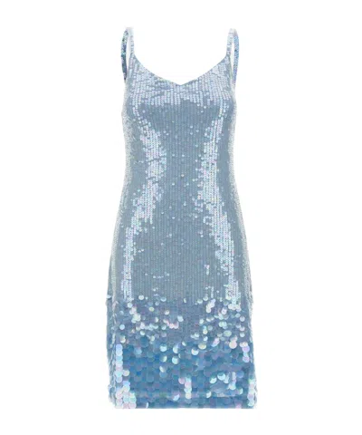 P.a.r.o.s.h Iridescent Sequin-embellished Mini Dress In Blue