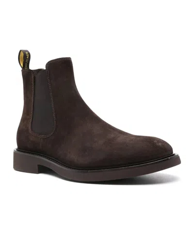 Doucal's Dark Brown Suede Ankle Boot In Black
