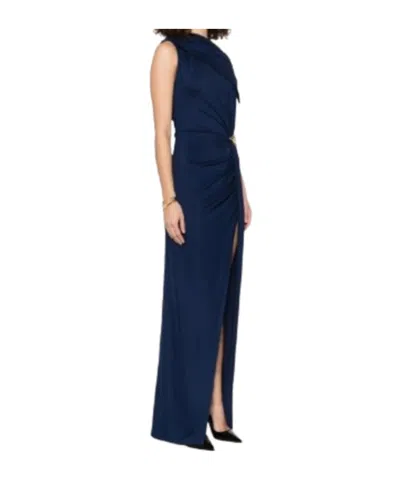 Elisabetta Franchi Red Carpet Oltremare Asymmetric Dress In Blue