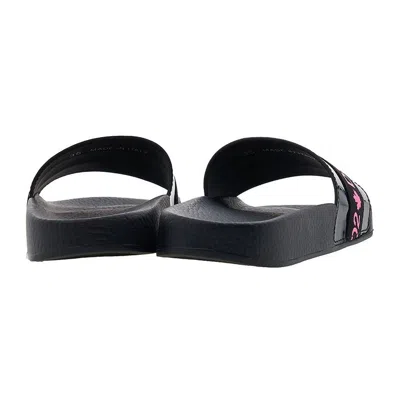 Dsquared2 Logo Strap Slippers In Black