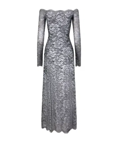 Rabanne Long Lace Dress In Black