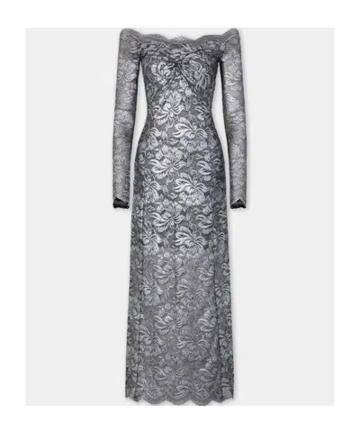 Rabanne Long Lace Dress In Black