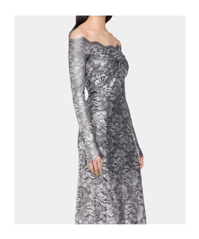 Rabanne Long Lace Dress In Black