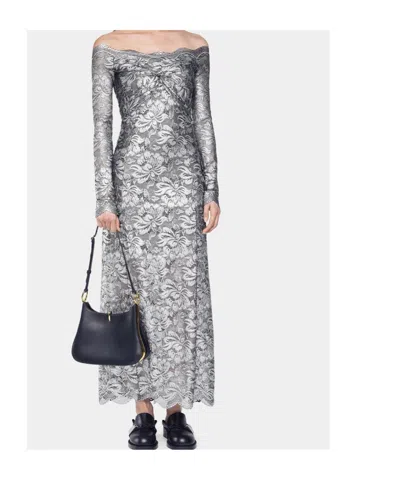 Rabanne Long Lace Dress In Black