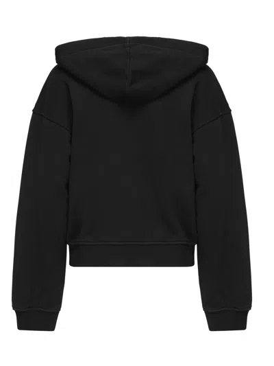 Pinko Embroidered Logo Zip-up Hoodie In Black