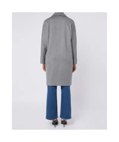 Max Mara 'agenda' Double-breasted Virgin Wool Coat In Gray