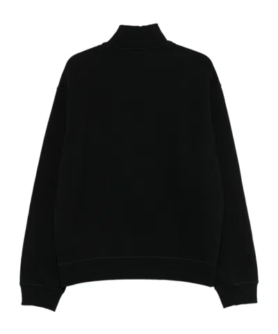 Dsquared2 Men Black High Neck Sweatshirt With Lettering Logo On The Front In Cotton Man In Black