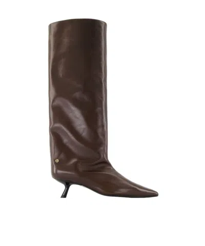 Anine Bing Hilda Pointed-toe Tall Boots In Brown