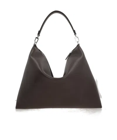 Totême Bevel Triangular Zip-top Tote Bag In Black