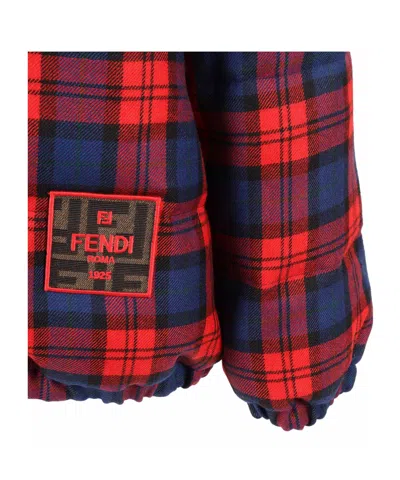Fendi Plaid Cotton Jacket In Red