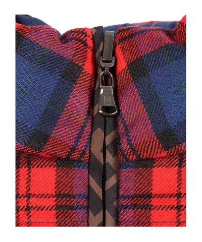 Fendi Plaid Cotton Jacket In Red