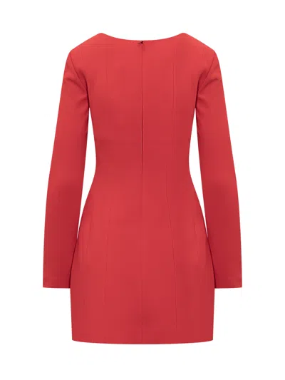 Rebecca Vallance Cameron Button-embellished Crepe Mini Dress In Red