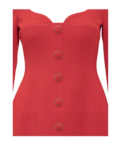 Rebecca Vallance Cameron Button-embellished Crepe Mini Dress In Red