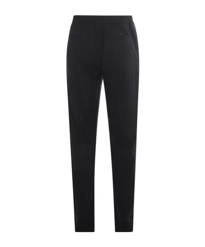 Canali Drawstring Elastic Waist Casual Pants In Black